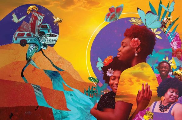 A collage of Black women embracing and joyful