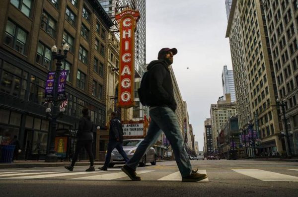People walking in Chicago, IL Loop