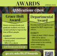 small flyer announcing student awards in Black Studies
