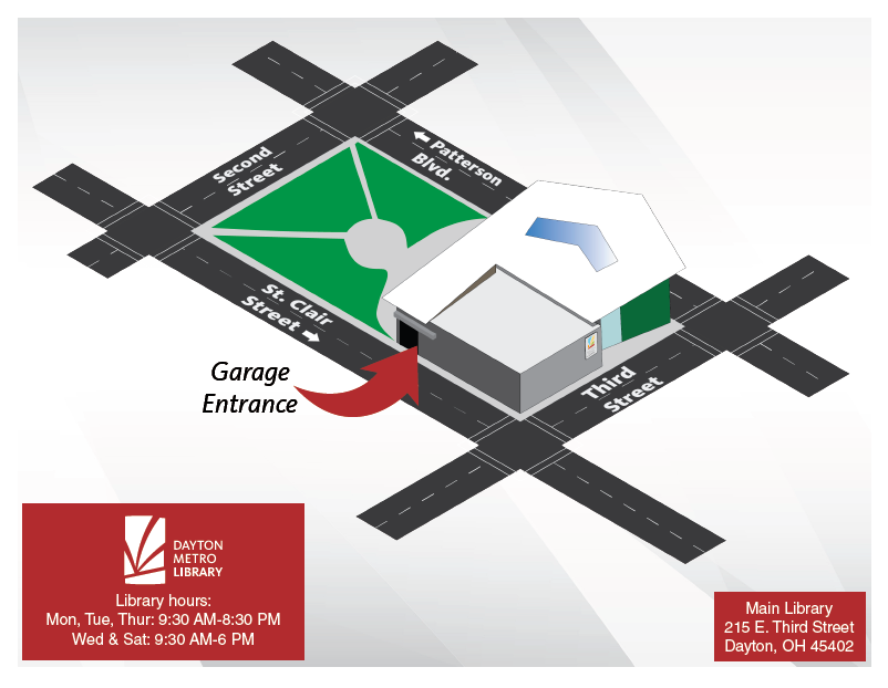 diagram for parking parking garage at Dayton Metro Library