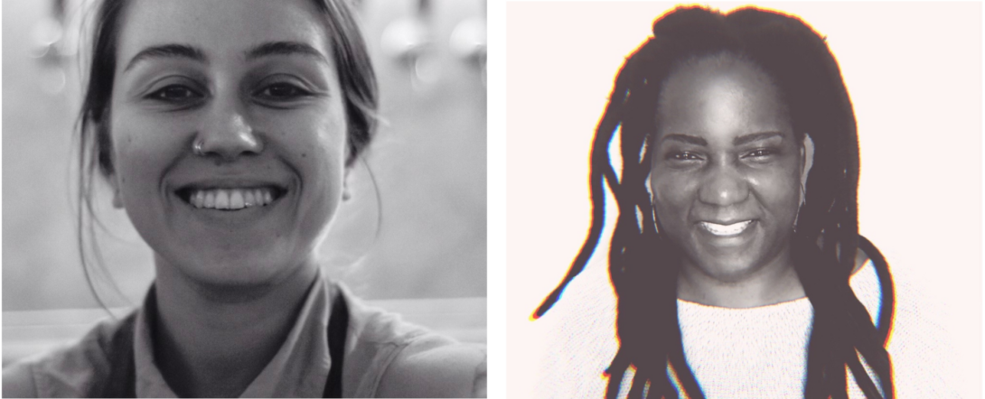 two women smiling in headshots