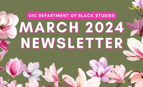 green banner that says march 2024 newsletter with flowers